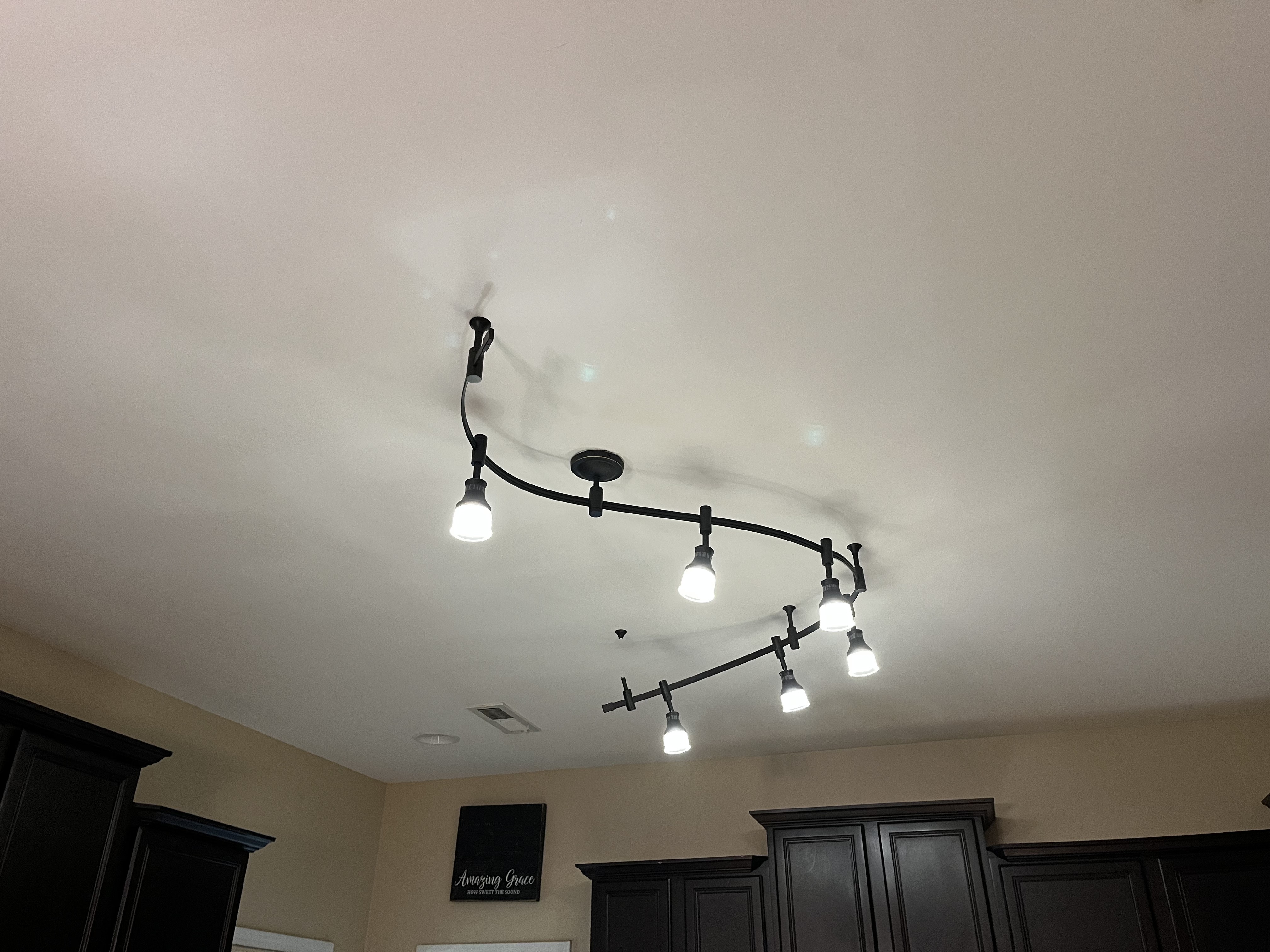 Kitchen ceiling before recessed lighting installation